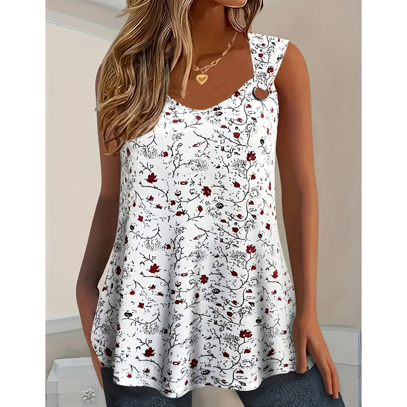 Kahina - Summer Tank Top With Floral Pattern