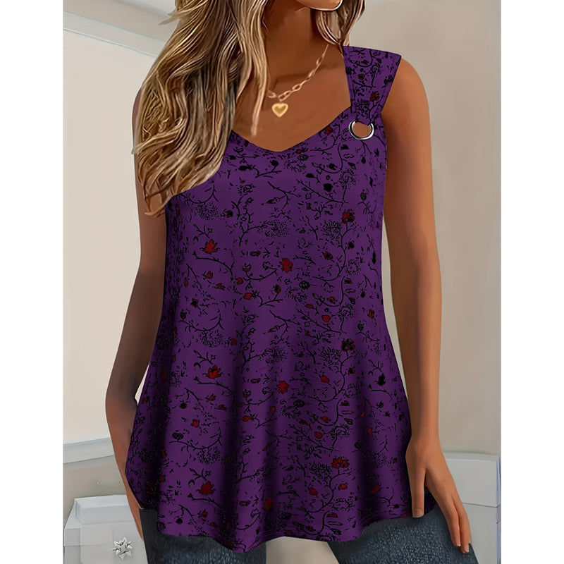 Kahina - Summer Tank Top With Floral Pattern