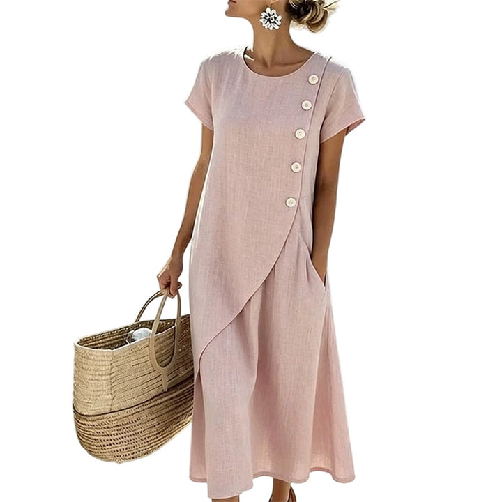 Alia - Elegant Asymmetrical Dress With Round Neck