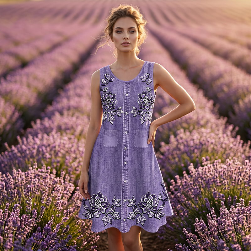 Carien - Sleeveless Floral Dress