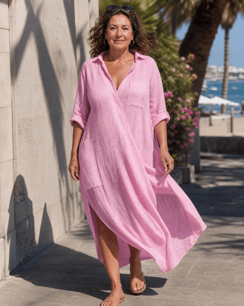 Tamanda - Stylish Midi Dress With Collar