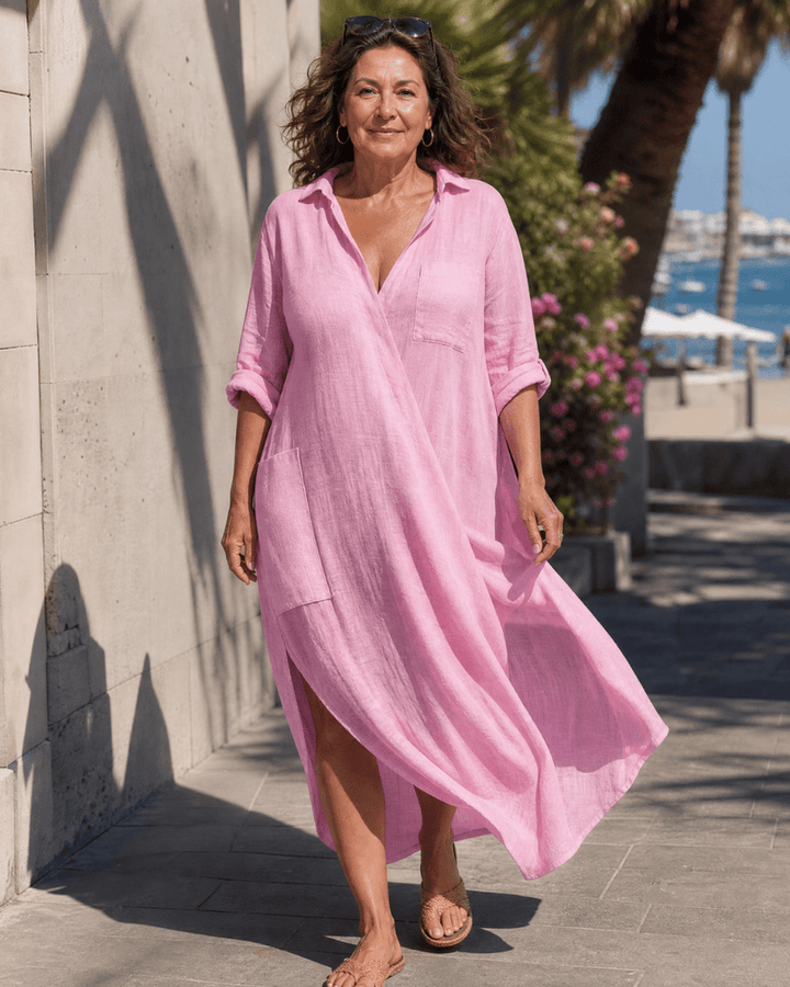 Tamanda - Stylish Midi Dress With Collar
