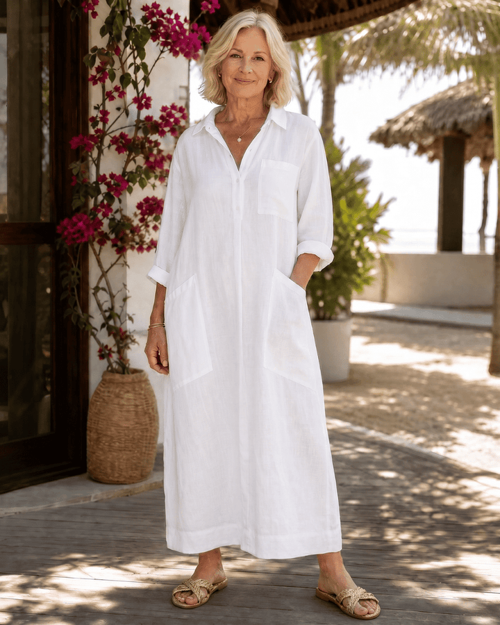 Tamanda - Stylish Midi Dress With Collar