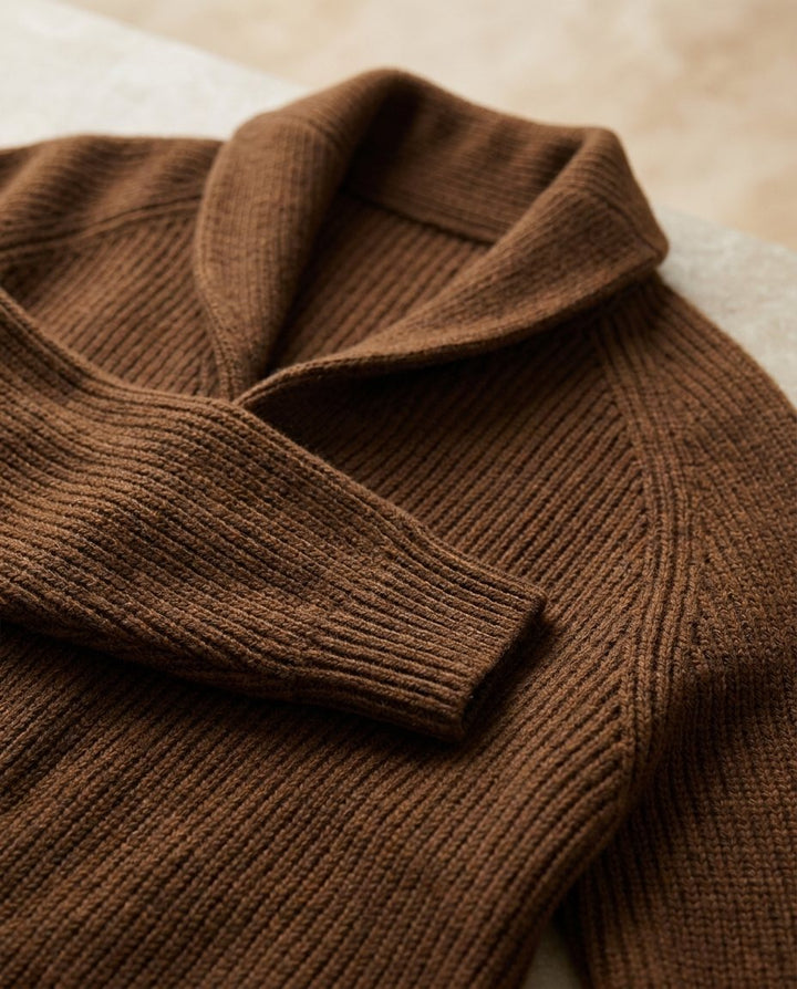 Viktitha - Shawl Collar Button-Up Knit Cardigan