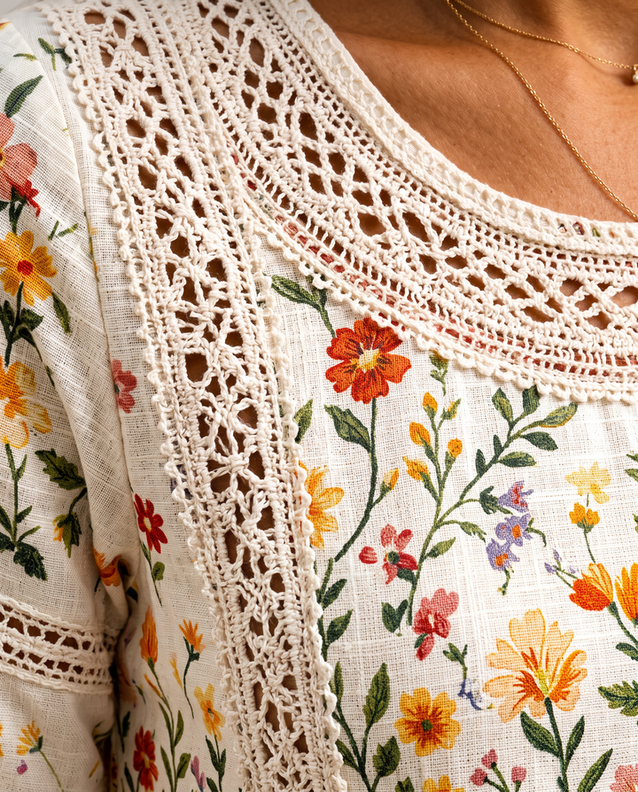 Vittoria - Flower Meadow Charm Midi Dress